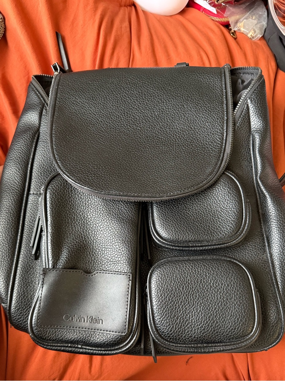 Authentic Calvin Klein multi-pocket utility backpack